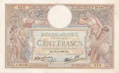 France 100 Francs - Luc Olivier Merson - 12-05-1938 - S�rie F.59140