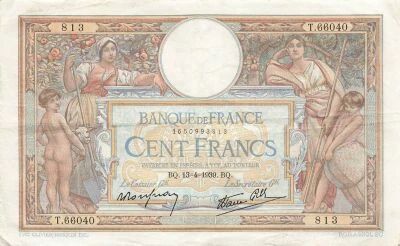 France 100 francs - Luc Olivier Merson - 13-04-1939 - S�rie T.66040