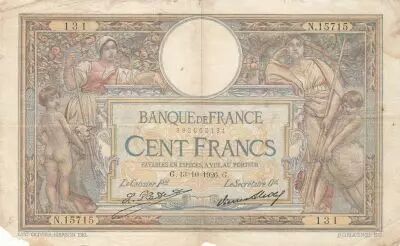 France 100 Francs - Luc Olivier Merson - 13-10-1926 - Serial N.15715