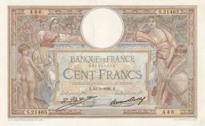 France 100 Francs - Luc Olivier Merson - 14-05-1928 - Serial S.21465 - P.71