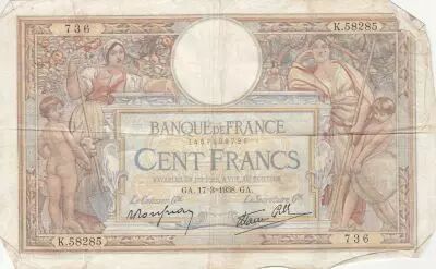 France 100 Francs - Luc Olivier Merson - 17-03-1938 - Serial K.58285