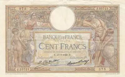 France 100 Francs - Luc Olivier Merson - 17-07-1929 - S�rie J.25721