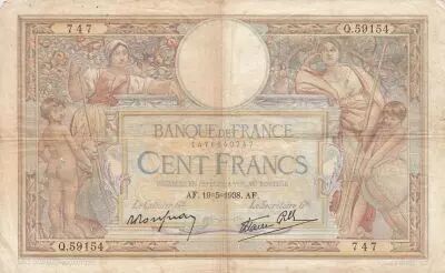 France 100 Francs - Luc Olivier Merson - 19-05-1938 - Serial Q.59154