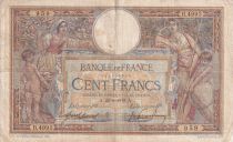 France 100 Francs - Luc Olivier Merson - 20-08-1918 - Serial B.4993 - P.69