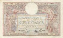 France 100 Francs - Luc Olivier Merson - 20-10-1938 - Series G.61559