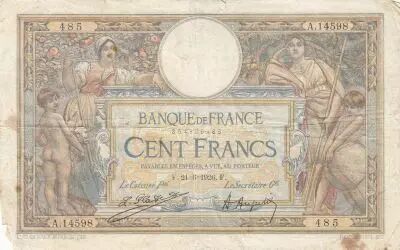 France 100 Francs - Luc Olivier Merson - 21-06-1926 - S�rie A.14598