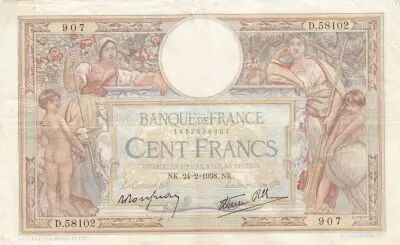 France 100 Francs - Luc Olivier Merson - 24-02-1938 - S�rie D.58102