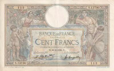 France 100 Francs - Luc Olivier Merson - 24-03-1926 - Serial S.13790 - P.69