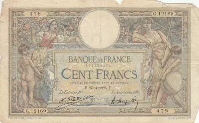 France 100 Francs - Luc Olivier Merson - 25-04-1925 - Serial G.12169
