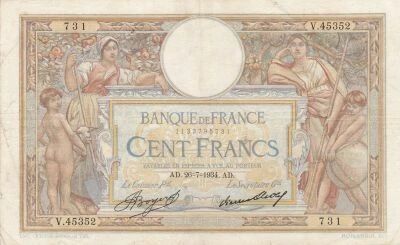 France 100 francs - Luc Olivier Merson - 26-07-1934 - Series V.45352