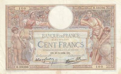France 100 Francs - Luc Olivier Merson - 27-05-1938 - Series H.59396