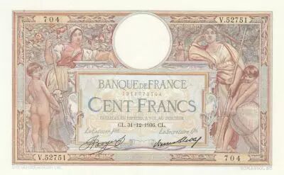 France 100 Francs - Luc Olivier Merson - 31-12-1936 - S�rie V.52751