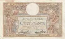 France 100 francs - Luc Olivier Merson - Grands Cartouches - 13-04-1933 -Serial Q.40371