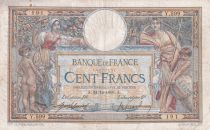 France 100 Francs - Luc Olivier Merson - with LOM - 24-12-1908 - Serial Y.599 - P.69
