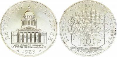 France 100 Francs - Panth�on - 1983 - Silver