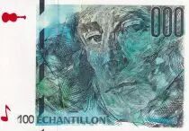 France 100 Francs - Ravel - Type C&eacute;zanne - Echantillon - 1995