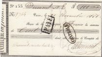 France 100 francs - Reçu banque de France - Série 155 - 1858