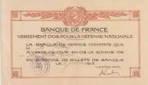 France 100 francs - Re&ccedil;u de versement d\'or pour la D&eacute;fense Nationale - 1915