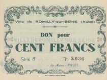 France 100 Francs , Romilly-sur-Seine - 1940 - Série A-3636