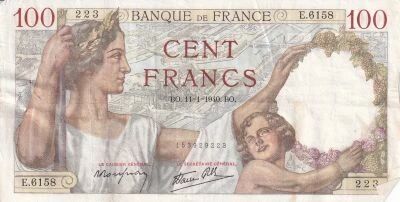 France 100 Francs - Sully - 11-01-1940 - E.6158