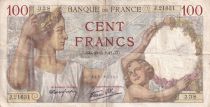 France 100 Francs - Sully - 21-05-1941 - Serial J.21631 - VG to F - P.94
