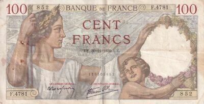 France 100 Francs - Sully - 30-11-1939 - F.4781