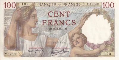 France 100 Francs - Sully 1941 - S�rie V.19858