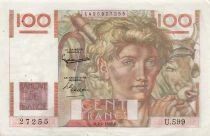 France 100 Francs - Young Farmer - 01-04-1954 - Serial U.599