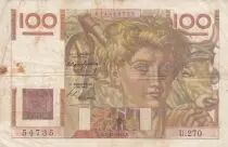 France 100 Francs - Young farmer - 02-12-1948 - Serial U.270