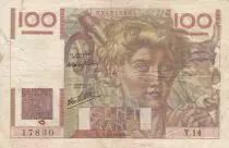 France 100 Francs - Young farmer - 07-11-1945 - Serial T.14