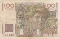 France 100 Francs - Young farmer - 07-11-1945 - Serial X.13