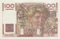 France 100 Francs - Young farmer - 16-11-1950 - Serial W.387