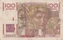 France 100 Francs - Young farmer - 31-10-1946 - Serial Y.120