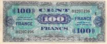 France 100 Francs Allied Military Currency - 1945 big X Serial - F+