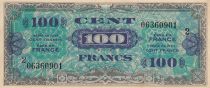 France 100 Francs Allied Military Currency - Serial 2 06360901