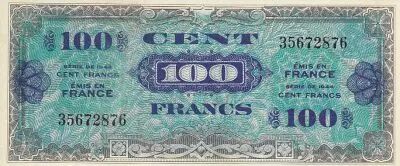 France 100 Francs Allied Military Currency - Without Serial 35672876