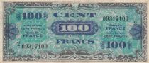France 100 Francs Allied Military Currency (Flag)- Serial 2 - 09317100 - VF