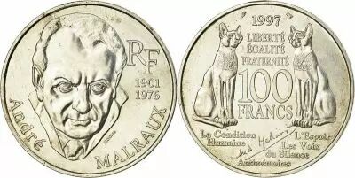France 100 Francs Andr� Malraux - 1997 Argent