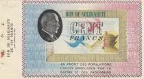 France 100 Francs Bon de Solidarité - Pétain Annulé - 1941 / 1942