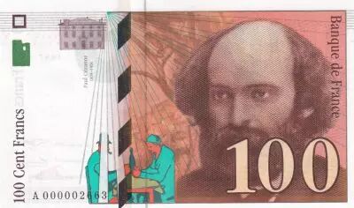 France 100 Francs Cezanne - 1997 A000002663 small number
