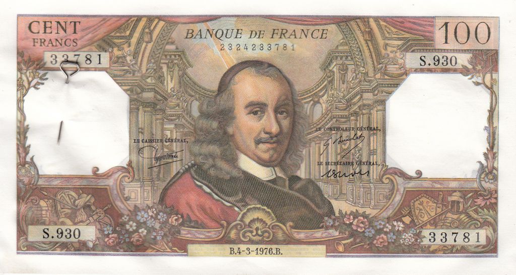 Banknote France 100 Francs Corneille 04 03 1976 8 