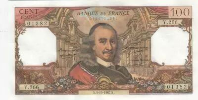 France 100 Francs Corneille - 05-10-1967 Serial Y.266