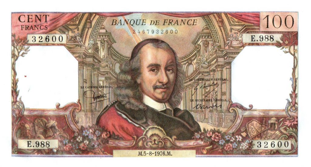 Banknote France 100 Francs Corneille 1976 08 05 Serial 