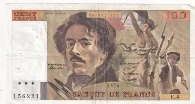 France 100 Francs Delacroix - 1978 - Serial F.4 - Fay.69.1c