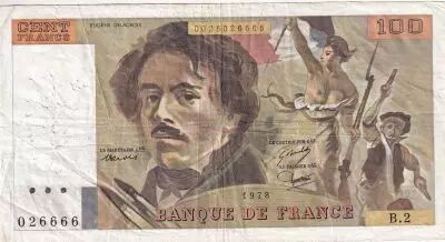 France 100 Francs Delacroix - 1978 - S�rie B.2 - Fay.68.01
