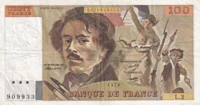 France 100 Francs Delacroix - 1978 - S�rie L.2 - Fay.68.01