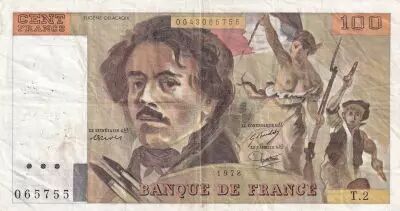 France 100 Francs Delacroix - 1978 - S�rie T.2 - Fay.68.01