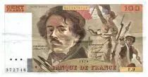 France 100 Francs Delacroix - 1978 Serial F.9 - Large watermark - VF