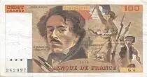 France 100 Francs Delacroix - 1978 Serial G.4 - Hatched - VF