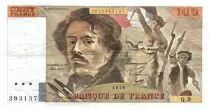 France 100 Francs Delacroix - 1978 Serial Q.9 - Large watermark - VF